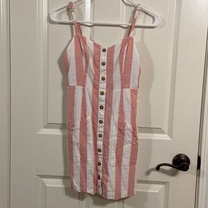 Striped Pink And White Dress